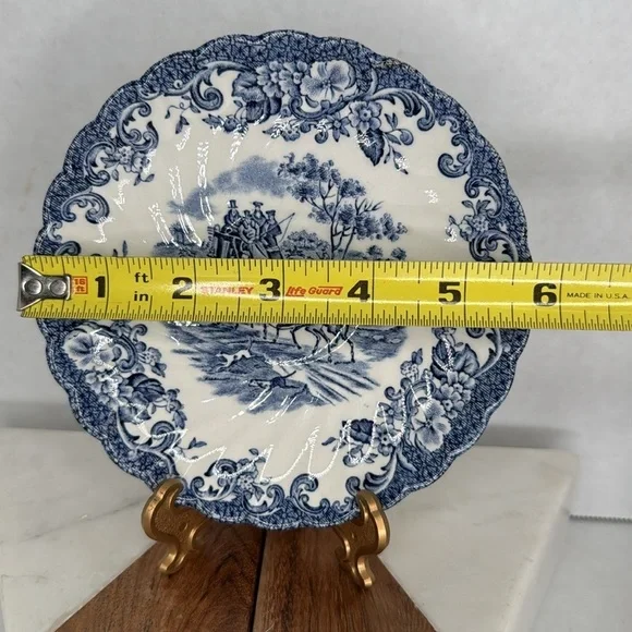 Johnson Brothers Coffee Cups and Saucers COACHING SCENES Regency Blue and White - Picture 10 of 11